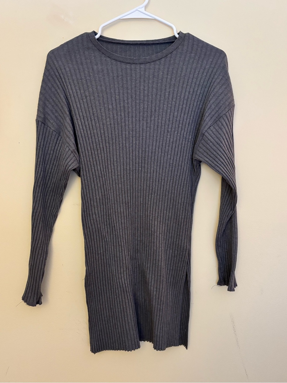 Men's Ribbed Crewneck Sweater - Charcoal Gray